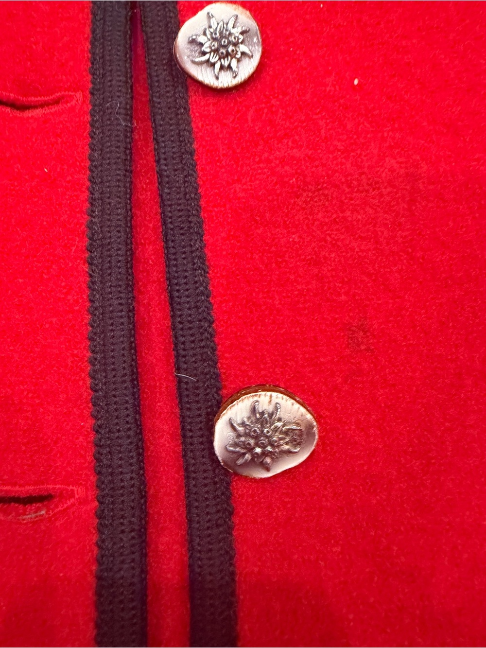 Vintage Vitabella Red Wool Goose Button Front Jacket XL - Picture 15 of 16